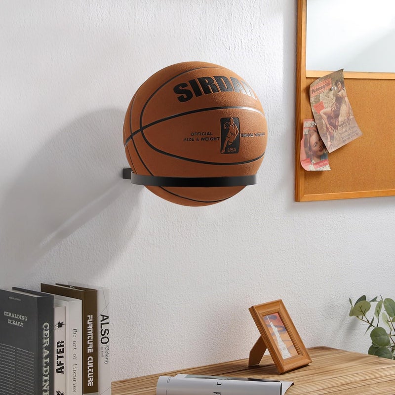 AIDILI Wall Mount Basketball Holder, Ball Storage Holders Display Rack for Autograph Basketball, Football, Soccer, Volleyball Collection, Sports Accessories Organizer for Player Fans - Image 4